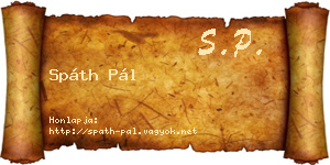 Spáth Pál névjegykártya
